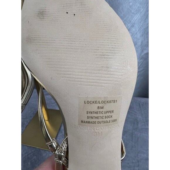 Steve Madden Womens Size US 8M Locke Strappy Thong Champagne Dress Heels - Picture 5 of 7